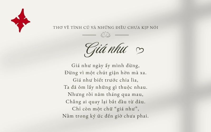 Thơ về tình cũ và những điều chưa kịp nói