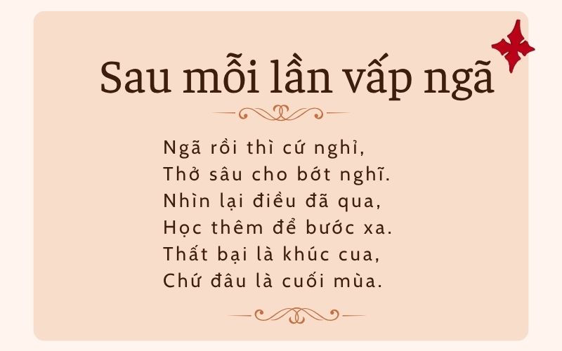 Sau mỗi lần vấp ngã