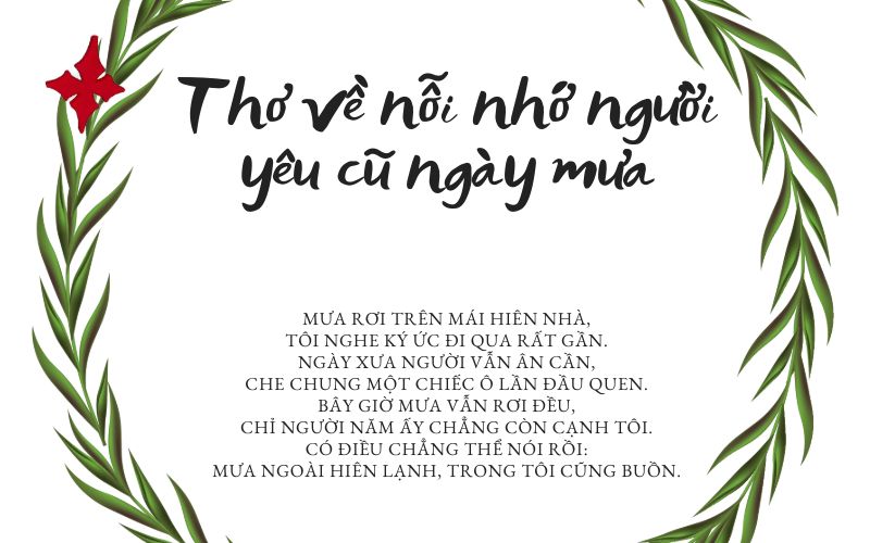 Thơ về nỗi nhớ người yêu cũ ngày mưa