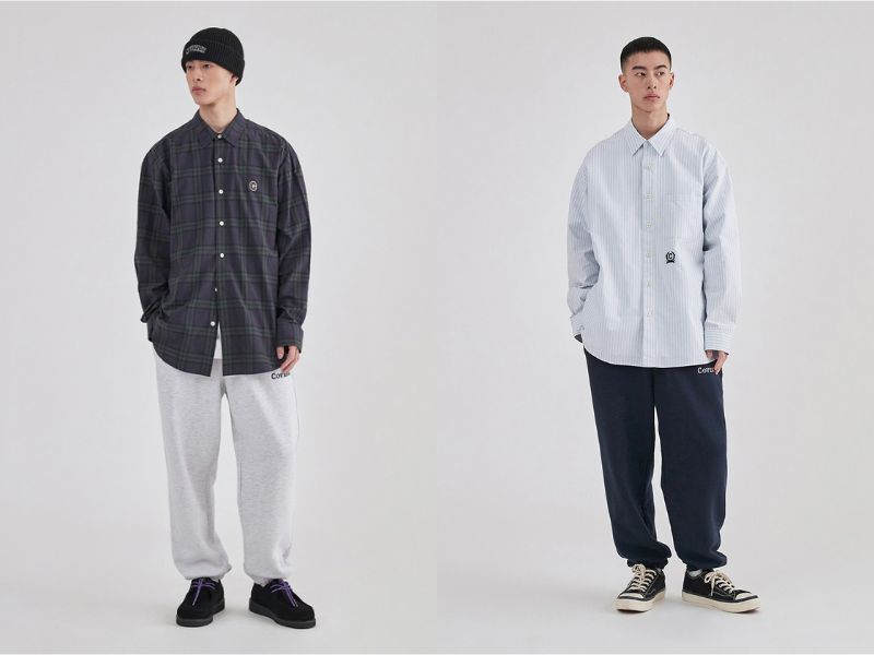 Trẻ trung khi phối sơ mi oversize với quần Jogger
